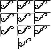 (10) pack National N229-393 5" x 3-1/2" Ornamental Black Shelf L Brackets