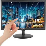 Suprlipy 19" Touch Screen 1440x900 Support HDMI VGA AV USB BNC 10 Capacitive TFT LED Monitor for PC Laptop Xbox PS5 PS4 Switch POS Systems Built-in LounSpeakers