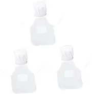Alipis 3 Sets Boys and Girls White Apron and Chef Hat Set Career Role Play Kitchen Baking Costume Protective Sleeveless Apron Pockets