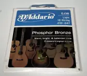 D'Addario EJ38 12-String Phosphor Bronze Acoustic Guitar Strings, Light, 10-47