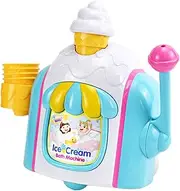 Ice Cream Bubble Maker Bath Toy Funny Bubble Ice Cream Bath Toys Novelty Baby Shower Toy with 4 Simulation Ice Cream Cone Bath Bubble Maker