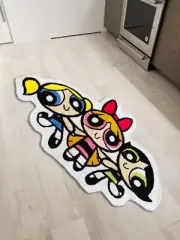 Powerpuff Girls Cartoon Floor Mat Area Runner Rug Living Room Modern Wool Carpet