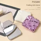 Square Handheld Vanity Mirror Plating Compact Mirror for Woman Girls