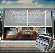 Tarpaulin Outdoor Patio Waterproof Clear Vinyl Roller Shade Blind with Customizable HD Transparent Screens 55x180cm 0.5mm Thick
