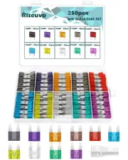 250 Pcs Mini Blade Fuse Assortment - Car Automotive Truck Auto ATM Fuse Kit