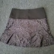 Cutter & Buck Annika Ladies Pleated Golf Skort Side Zip Black Grey Pattern US 8