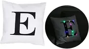 Garneck Flannel Pillow Cases Led Lights Letter Design Cushion Covers Boho Decor for Home Surprise