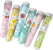 WHAMVOX 6PCS Travel Soap Flakes Portable Disposable Soap Sheets for Hand Washing for Home and Outdoor Use Random Fruit Pattern Convenient for Camping and Hiking