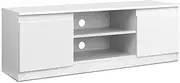 Artiss TV Unit Cabinet Entertainment Units, Wood Stand Table Cabinets Storage Shelf Organiser Cupboard Home Living Room Bedroom Furniture, with 2 Deep Drawer and Cable Management Holes White