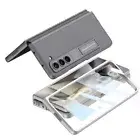 For Samsung Galaxy Z Fold6 Slim PU Leather Case with Screen Protector Kickstand