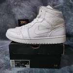 AIR JORDAN 1 MID TRIPLE WHITE 美國 9 歐元 42.5 保證原裝正品