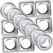 GOOHOCHY 20Pcs Gas Stove Burner Pads Heat Resistant Oil Aluminum Foil Liners Durable Kitchen Protector for Easy Clean Scratch Practical Burner Accessories for Gas Cooktops