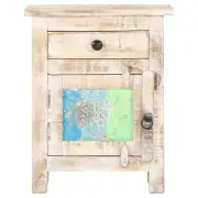 "Bedside Cabinet 15.7""x11.8""x19.7"" Rough Acacia Wood"