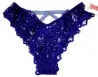 Small - NWT Savage X Fenty Framed in Denim lace Brazilian panty navy blue (b100)
