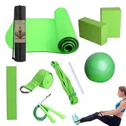 Yoga Mat Set,Exercise Mat with Yoga Ball | Fitness Equipment for Women and Men, Includes Latex Resistance Band, Stretching Band