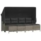 5-Piece Outdoor Sofa Set Garden Patio Rattan Wicker Lounge Daybed Chairs Canopy