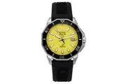 Bulova Marine Star Black Silicone Strap Yellow Dial Precisionist Quartz Diver's 200M 96B431 Men's Watch