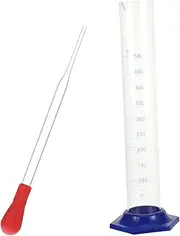 FUNOMOCYA 2Pcs Glass Measuring Cylinder Set Graduated Chemistry Equipment with Stable Base for Accurate Liquid Measurement Kitchen Use