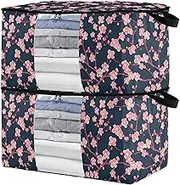 sanluoli 60L 2 Pack Under Bed Boot Storage with Reinforced Handles, clear window Sweater Containers For Closets