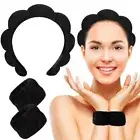 Makeup Headband Spa Headband Sponge Headbands Braided Hairbands with Wristband