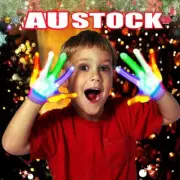 Flash House LED Gloves Flashing Finger Light Up Rave Party Doof Glow In Dark NW