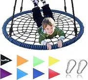 Royal Oak Giant 40 Inch Spider Web Tree Swing, Bonus Protective Swing Cover and Flags, 600 lb Weight Capacity, Easy Install, Steel Frame