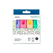 J.Burrows Chisel Highlighters Pastel 4 Pack