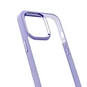 iPhone 13 Pro Max Compatible Case Cover With Shockproof Metal Camera Lens Protection Clear PC - Purple