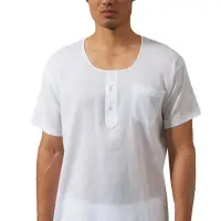 在飛比找momo購物網優惠-【三槍牌】時尚型男縐縐布半門襟短袖衫(白 3件組431)