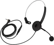Single Sided Headset Black Noise Canceling Volume Adjustment Monaural Headset for 3.5mm Jack