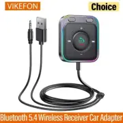 VIKEFON Bluetooth 5.4 Car Adapter With Dual Mics Noise Cancellation AUX Bluetoot