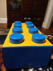 Lego Brick Storage Box With 8 Knobs Blue NEW