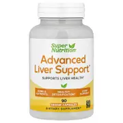 Super Nutrition, Advanced Liver Support with Milk Thistle Extract, L-Glutathione, Alpha Lipoic Acid, and Grape Seed Extract, 90 Veggie Capsules