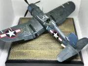 Pro Built 1:48 Tamiya F4U-1A Corsair "Big Hog" Model with Propeller Action.