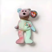 Rare Ty Beanie Baby Peace Bear 1996 PVC Pellets and Tag Errors