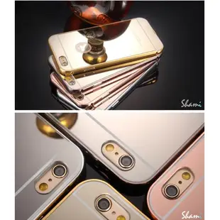 電鍍鏡面 金屬邊框 iPhone 5 5S SE 6 6S 7 Plus Note5 自拍 手機殼 保護殼【SA651】