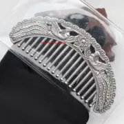 Soiid 999 Fine Silver Comb Chinese Phoenix Moon-Shaped Portable Comb 3.97"L GIFT