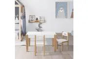 Keezi 3PCS Kids Table and Chairs Set Storage Toys Play Activity Desk Chalkboard