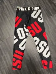 NWT VICTORIA'S SECRET PINK OSU OHIO STATE BUCKEYES PINK LEGGINGS LARGE