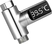 LED Digital 5~85°C Shower Thermometer Self-Generating Real-Time Water Flow Temperature Monitor Thermometer with 360° Rotating Screen for Kids Elderly Pets