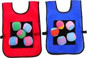 Children Tag Catch Toss Game: 12Pcs Children Sticky Ball Vest - Sticky Jersey Vest - Game Props Sticky Ball Vest - Dodgeball Balls Sticky Vest for Ball Sticky