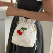 Girls 3D Bucket Bag Canvas Floral Daisy Crossbody Small Drawstring Cute Gift