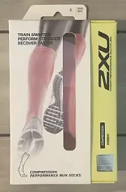 2XU Compression Run Socks, Women's X Performance Sock, WA2443e Sz Small PINK