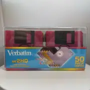 Verbatim MF 2HD Data Life Colors Disks In Resellable 50-pack New Sealed