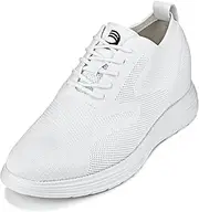 [CALTO] Men's Invisible Height Increasing Elevator Shoes - Ultra Light-Weight Lace-up Knitted Sporty Walker - 2.8 Inches Taller