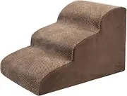 MYCENSE Dog Stairs Steps Cat Ramp Small Animals Puppy Bedding Bunny Climbing Non Slip Pet Ladder Dog Ramp for Play Cars Couch Indoor Cats Tall Bed, Camel