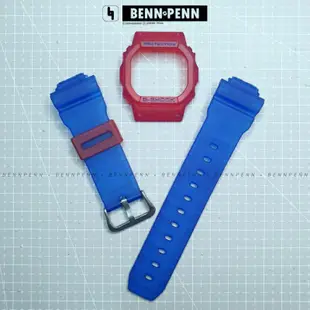 Bnb Dw5600 紅色藍色表圈錶帶卡西歐 G SHOCK 手錶