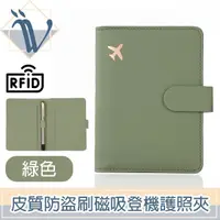 在飛比找momo購物網優惠-【Viita】簡約皮質RFID防盜刷登機護照夾/磁吸證件收納