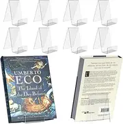 ZHIGOU 10-Pack Clear Acrylic Display Stands for Tablet, Cd, Photo Album, Brochure Holder, Desktop Easel, Book, Card, Library, Store Shelf, Office and Home - Durable Multipurpose Desktop Organizer