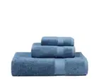 3PCS 100% Combed Cotton Towel Set Bath Towel Hand Towel & Face Washer Sets Slaty